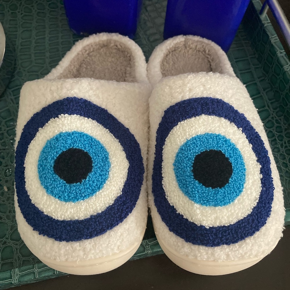 Boutique evil eye slippers